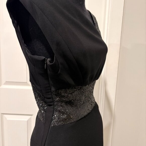 Narcisco Rodriguez Black Gown with Sequin Waist and detailing, Size 4 - Picture 6 of 9